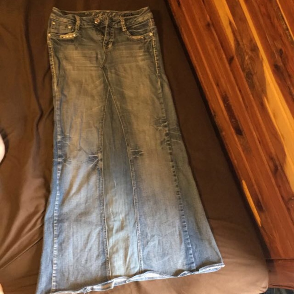 Long L.A.Idol Jean skirt - Picture 2 of 6